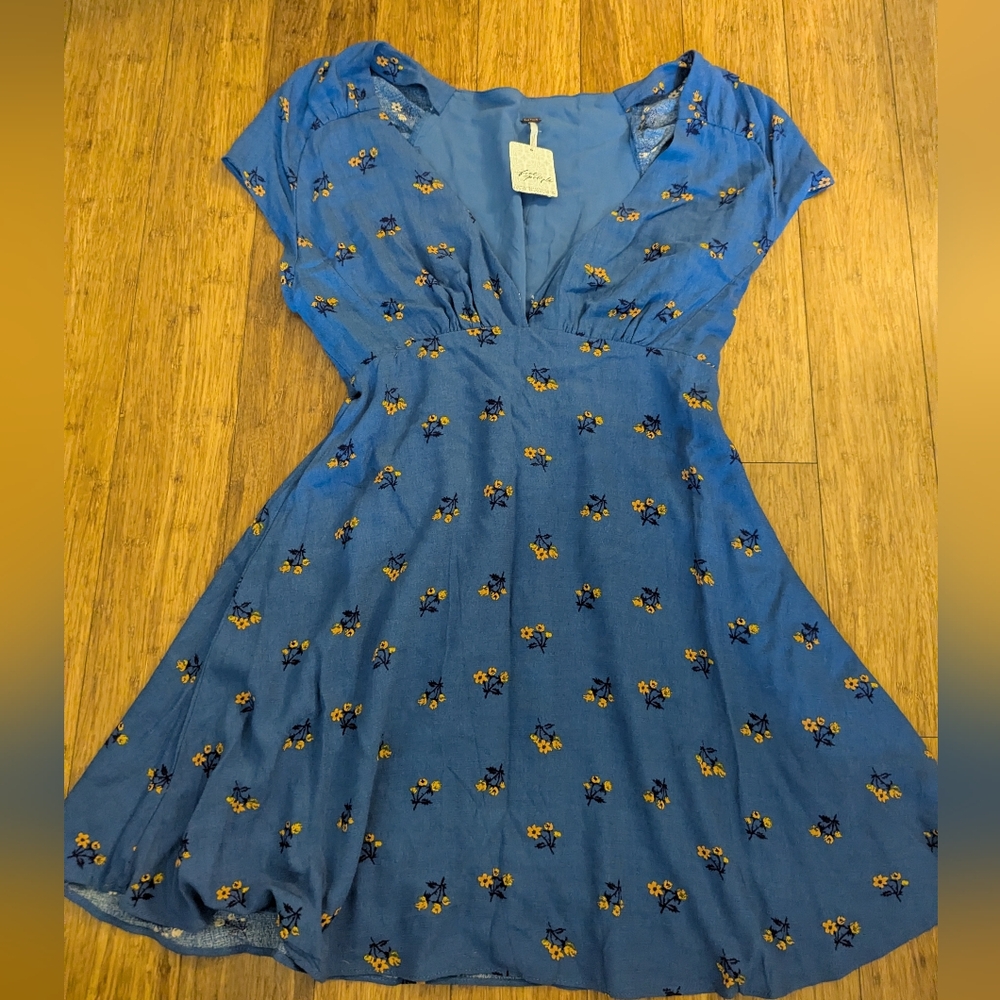 Free People Elegant Blue Fabric